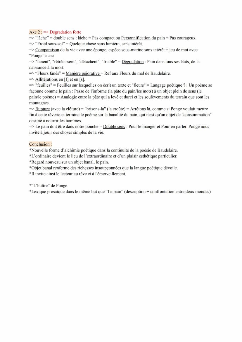 Le pain de Ponge
Intro :
Durant le XXe siècle, le mouvement surréaliste fait son apparition. De nombreux auteurs se décrivent
et se retrouve