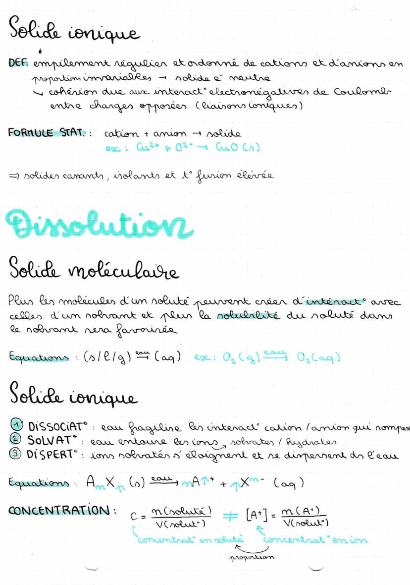 25103122
COHESION
solide
ET SOLUBILITE
Cohésion
Solice moléculaire
CRISTAL: empilement compact et régulier de molécules
VS.
SOLIDE AMORPHE :