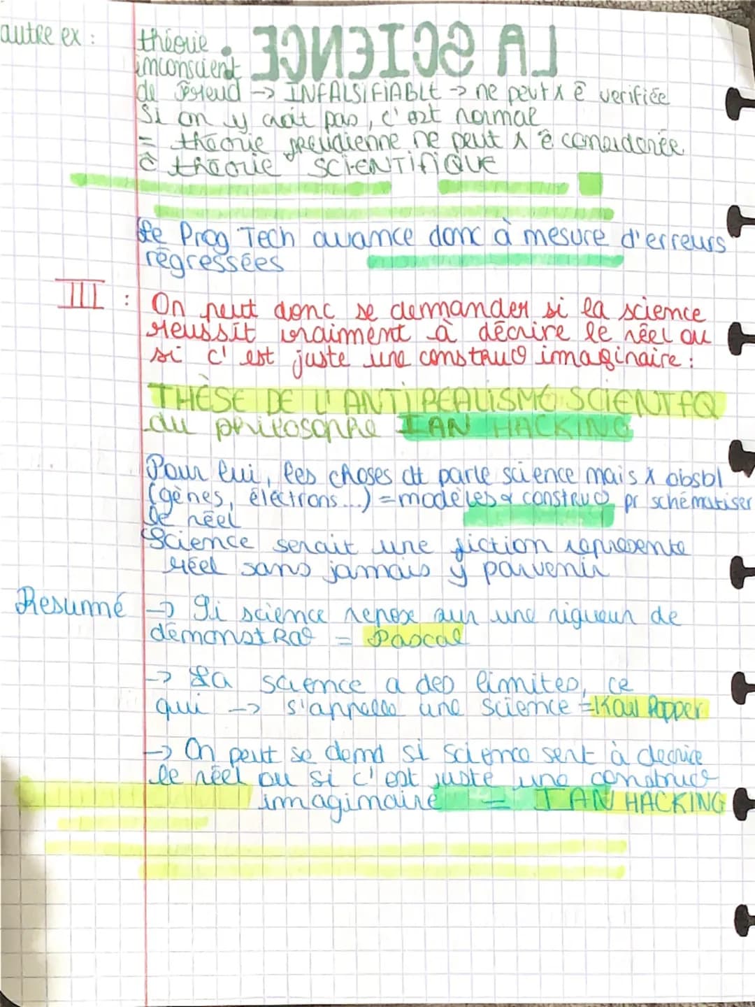 I
T:
LA SCIENCE
verité
haison
Au débats patt Could 19 gens pretendaient soffa
mais qui se contredisaient]
La science = Discipline qui cherch