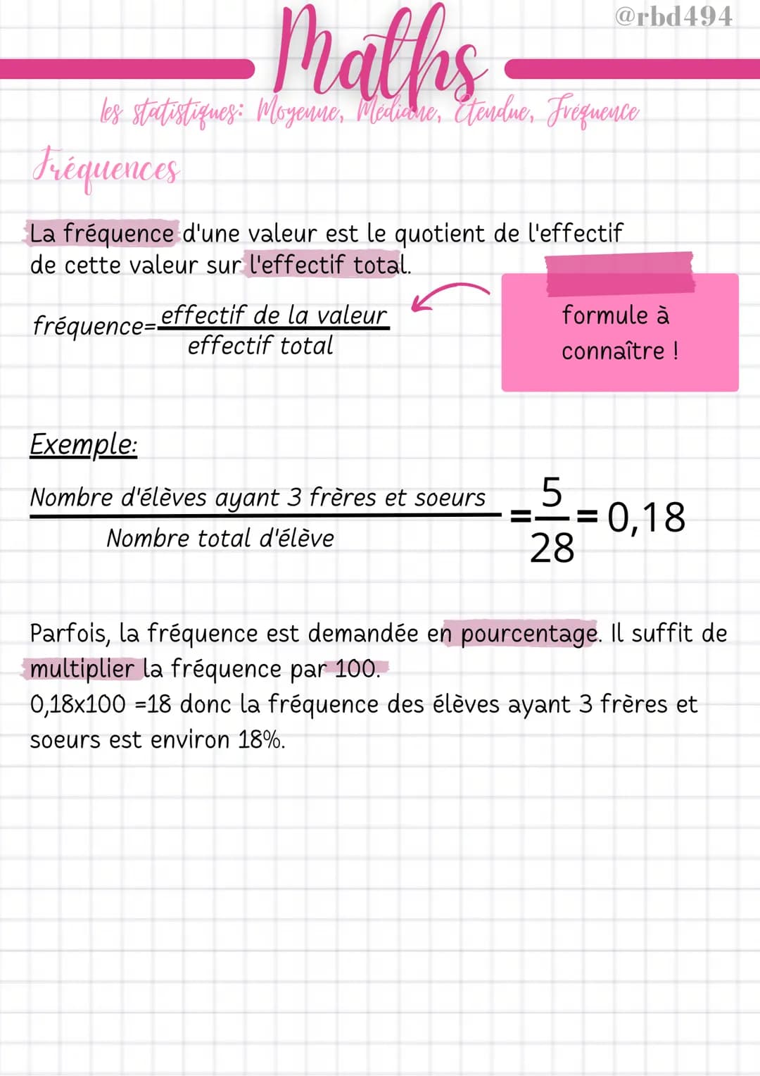 Maths
les statistiques: Moyenne, Medicine, Ctendue, Frequence
Moyennes
La moyenne d'une série statistique est le quotient de la somme
de cha