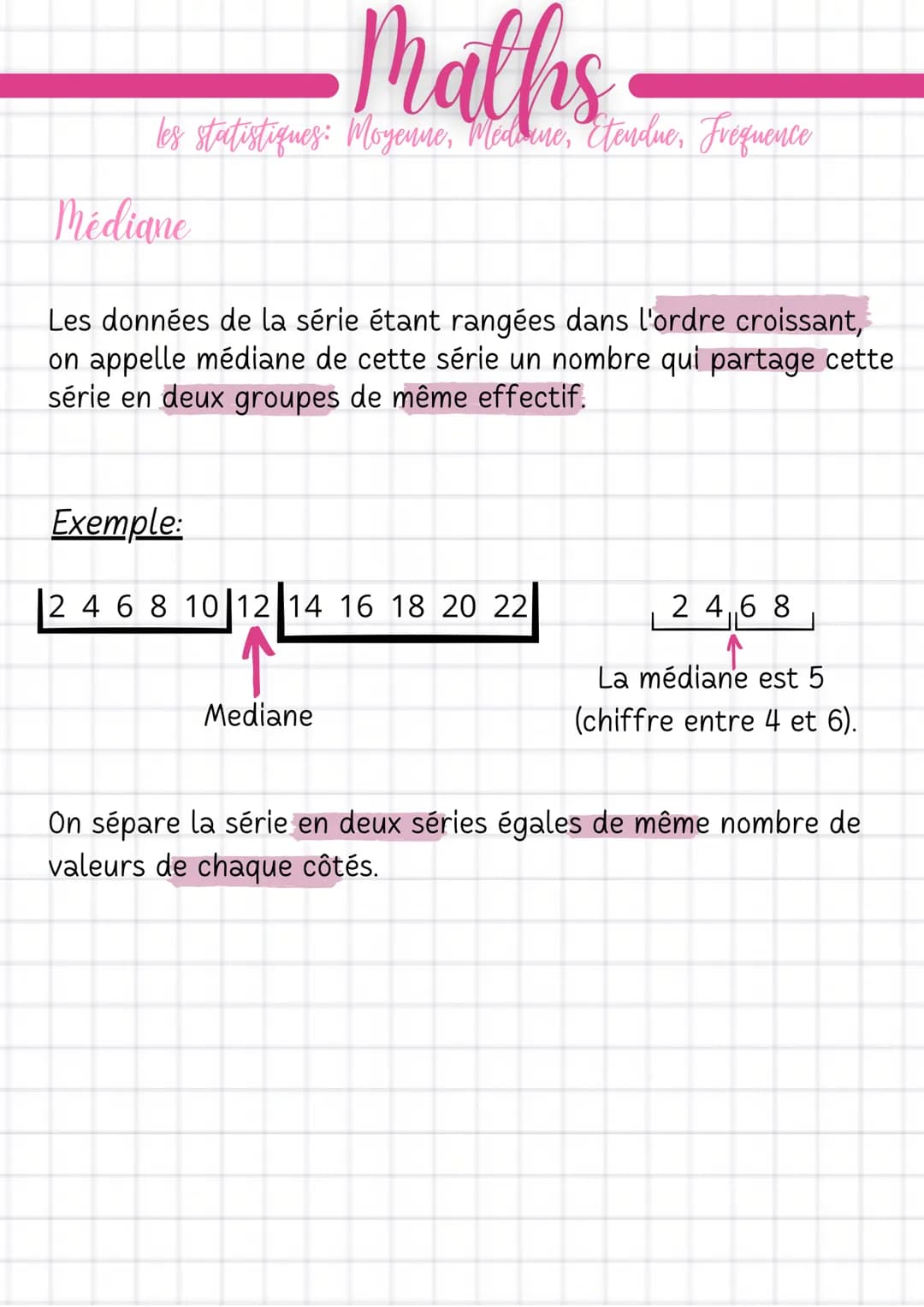 Maths
les statistiques: Moyenne, Medicine, Ctendue, Frequence
Moyennes
La moyenne d'une série statistique est le quotient de la somme
de cha