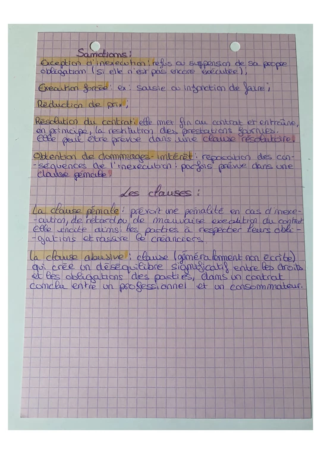 Droit
Theme 5 quel est le role du contrats
Chapitre 2
execution des contrals.
terminale
Les parties doivent executer leurs obligations des
L