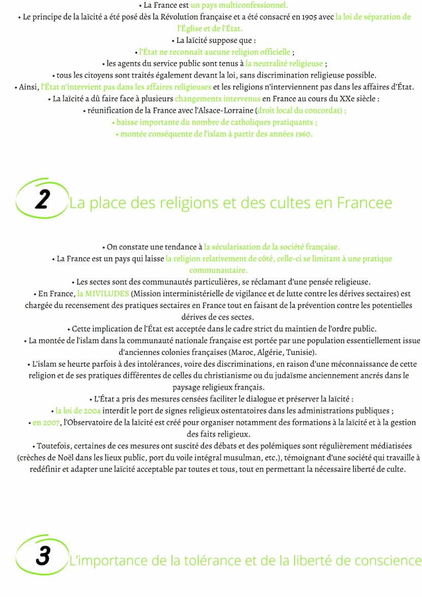 Tolérance, liberté religieuse et laïcité
Définitions:
Tolérance
capacité d'un individu et d'une société à tolérer c'est-à-dire à accepter ce
