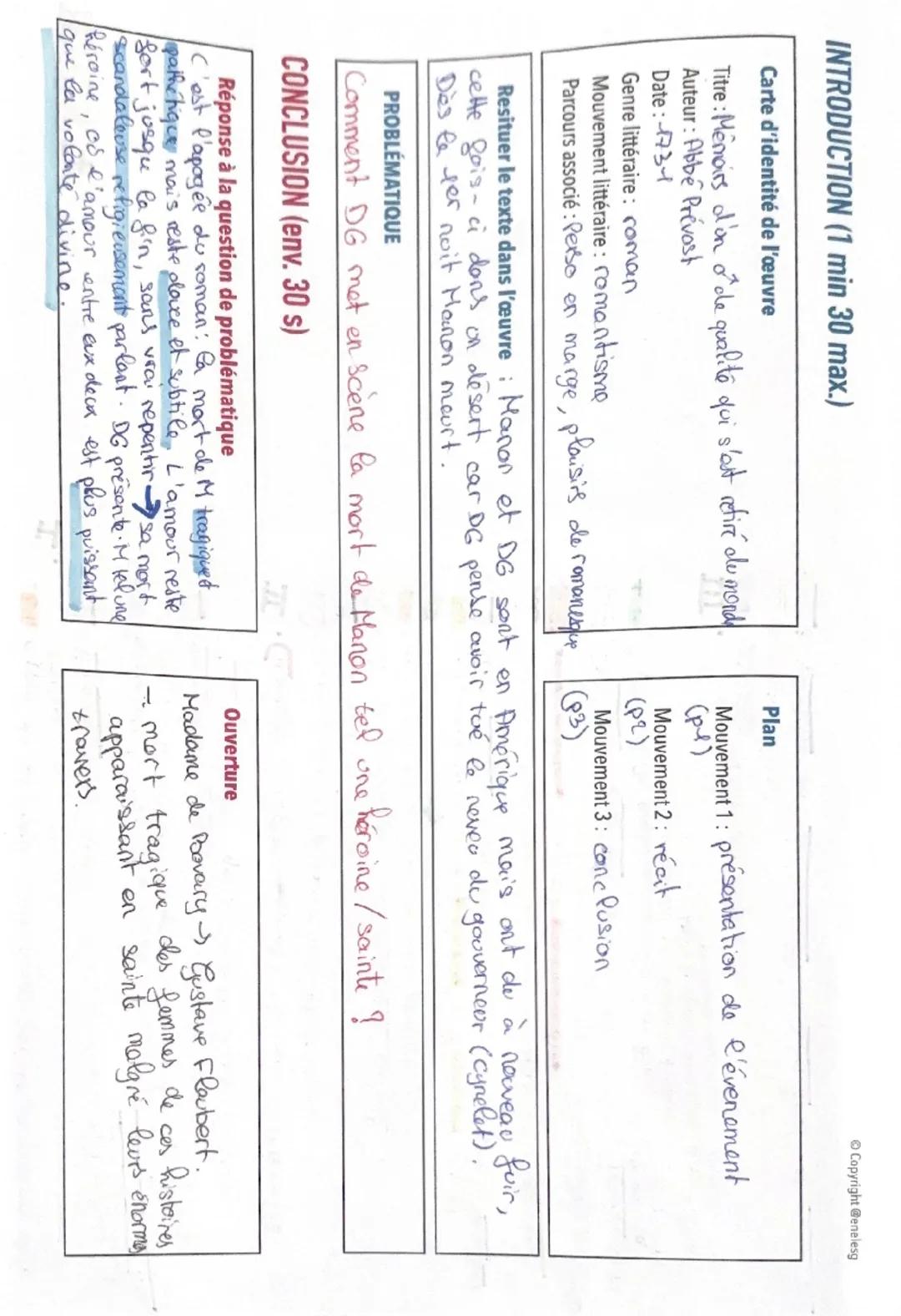 --- OCR Start ---
INTRODUCTION (1 min 30 max.)
Carte d'identité de l'œuvre
Titre: Memoirs d'on o'de qualité qui s'ast retiré du mond
Auteur: