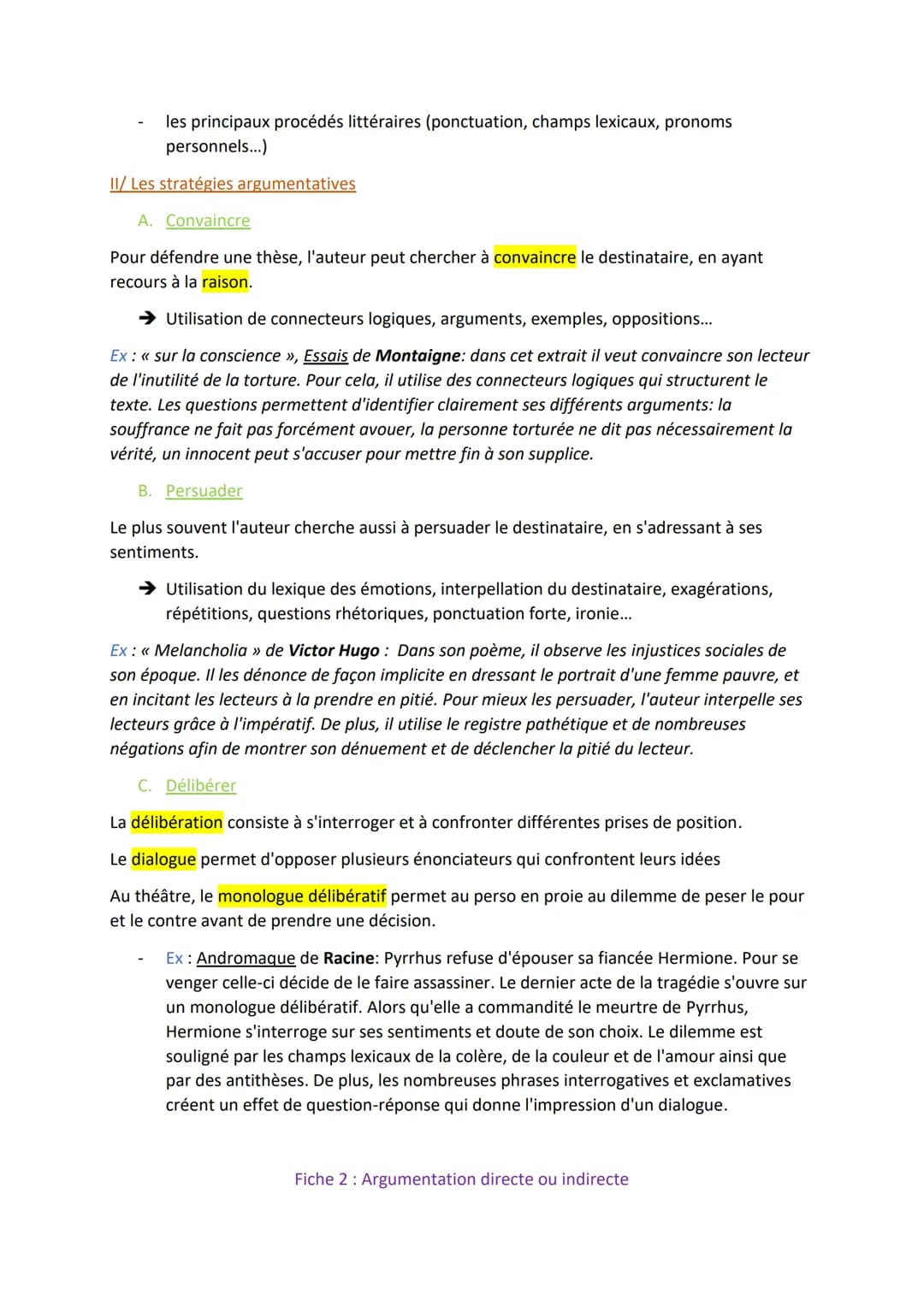 Qu'est-ce que l'argumentation ?
A. Définition
Fiche 1: L'argumentation
C'est défendre une thèse (une affirmation), une prise de position sur