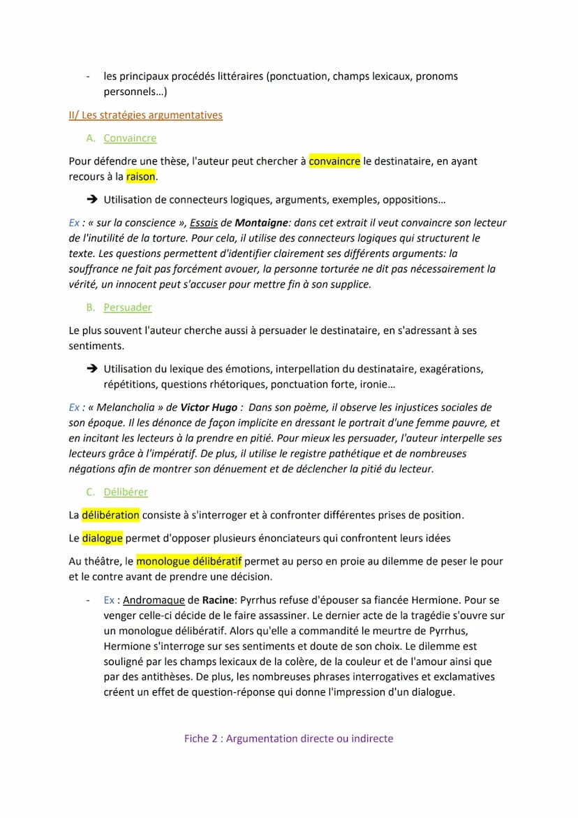 Qu'est-ce que l'argumentation ?
A. Définition
Fiche 1: L'argumentation
C'est défendre une thèse (une affirmation), une prise de position sur