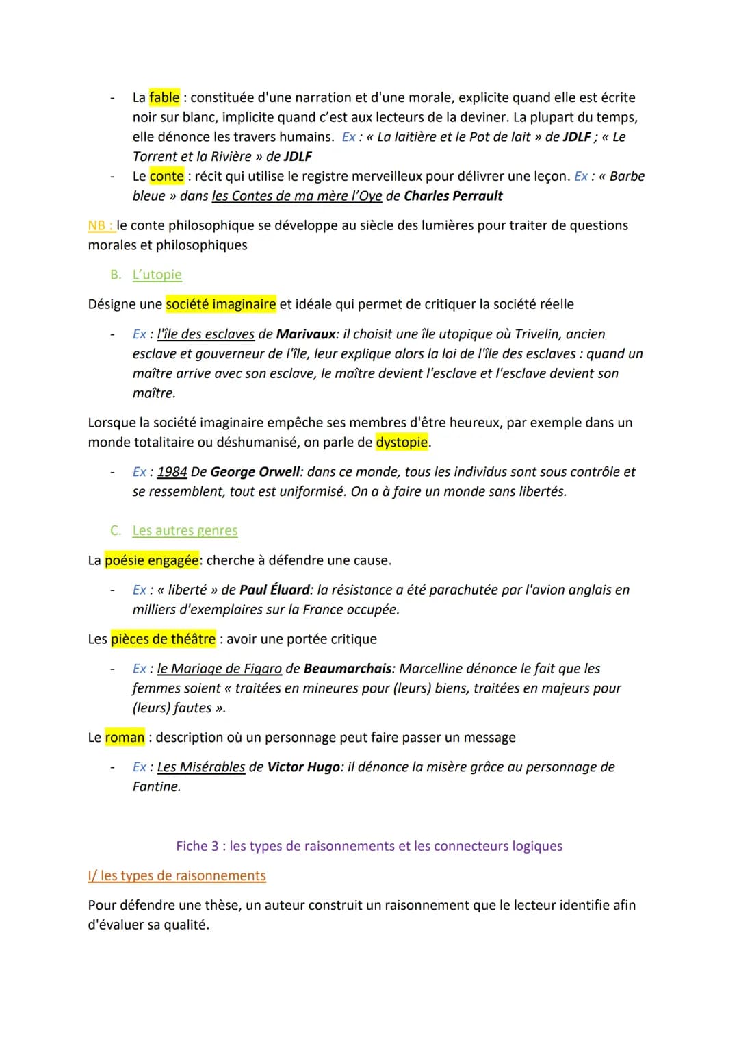 Qu'est-ce que l'argumentation ?
A. Définition
Fiche 1: L'argumentation
C'est défendre une thèse (une affirmation), une prise de position sur