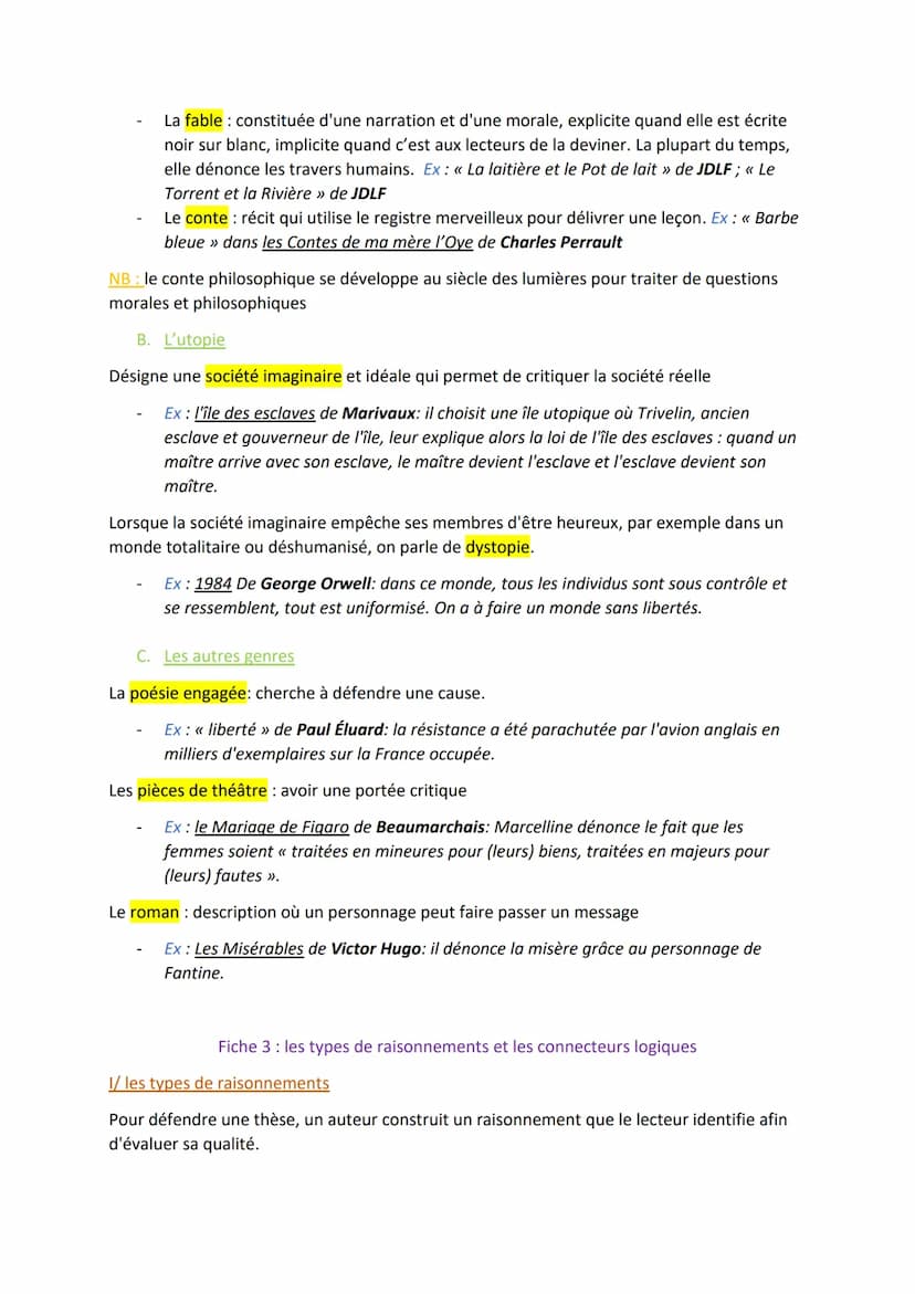 Qu'est-ce que l'argumentation ?
A. Définition
Fiche 1: L'argumentation
C'est défendre une thèse (une affirmation), une prise de position sur