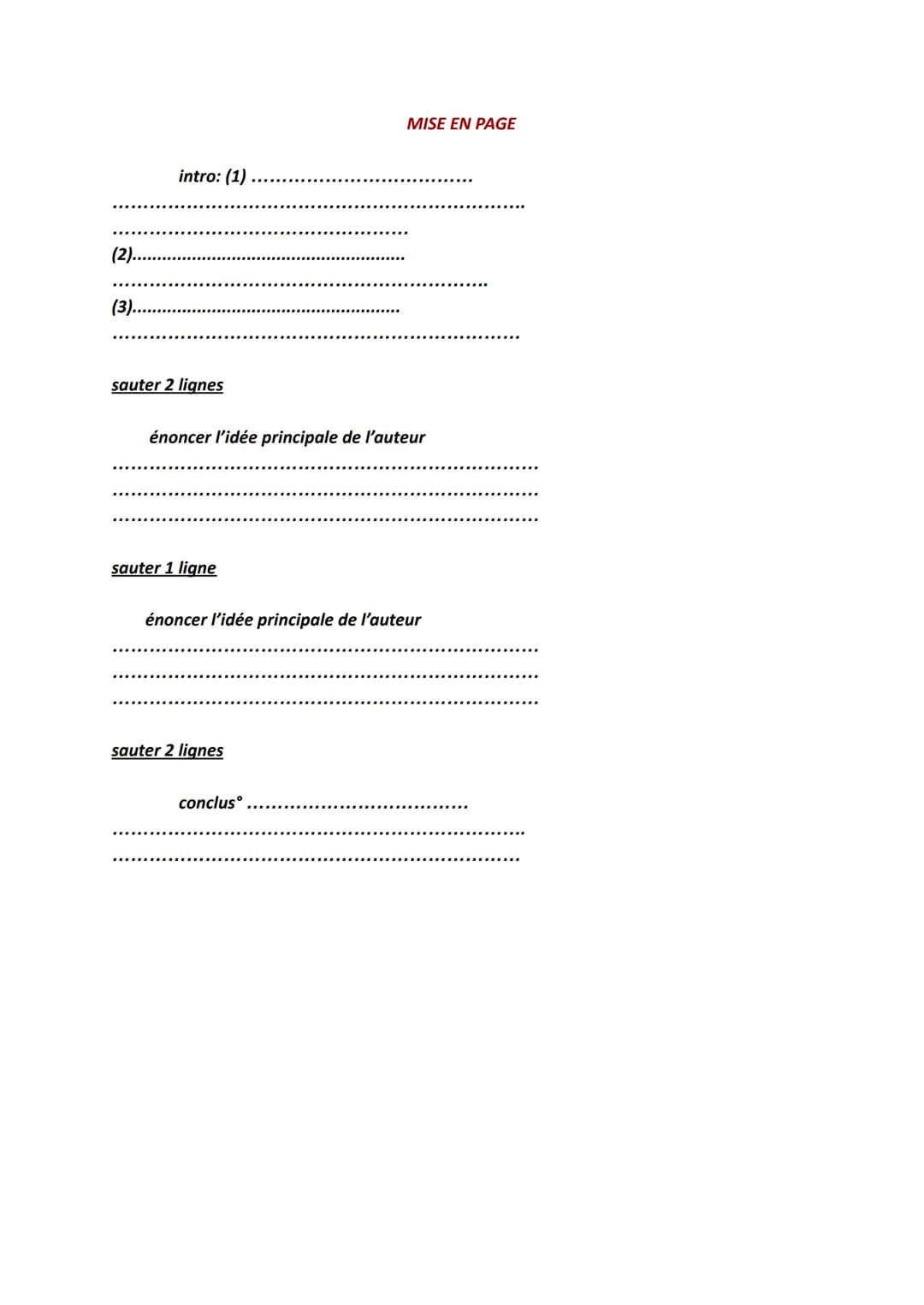 INTRODUCTION (1 page)
MÉTHODE EXPLICATION DE TEXTE:
texte étudié: ouvrage et auteur => situation du texte
notion au programme
objet du texte