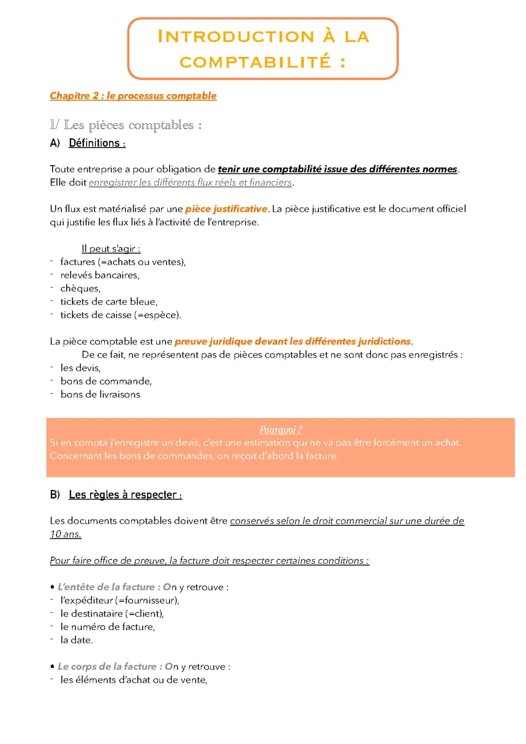 Les étapes et schéma du processus comptable pour un rapport de stage - PDF et exemples