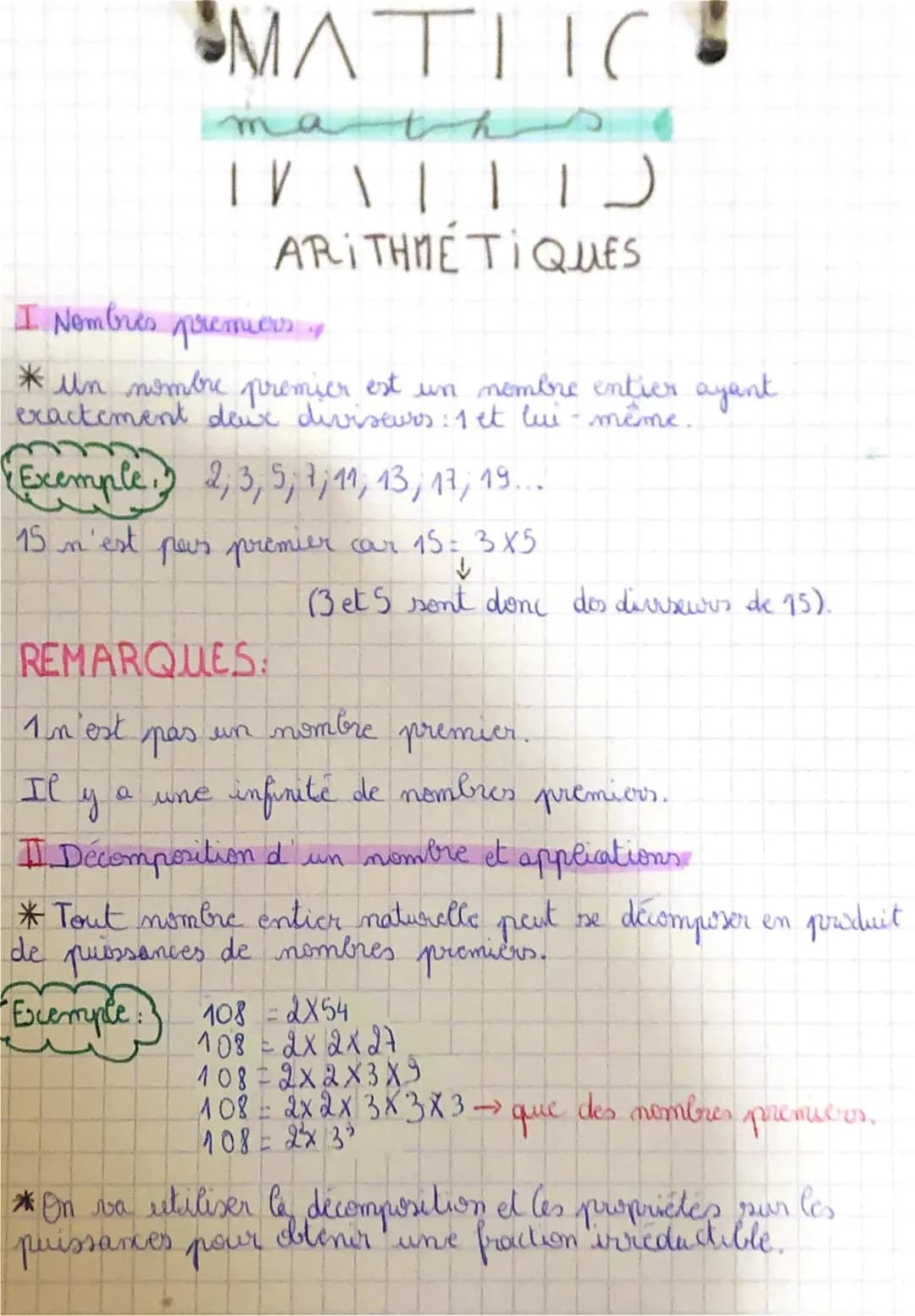 Exercices et Évaluations Arithmétique 3ème avec Corrigés PDF