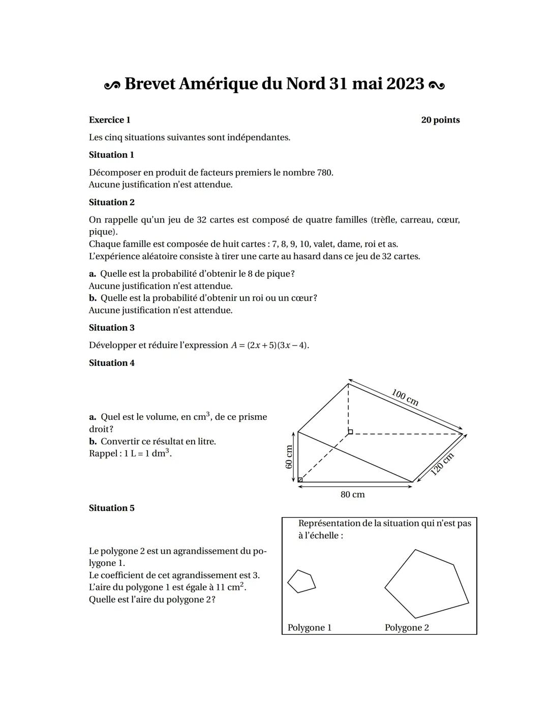 Décomposition en Facteurs Premiers et Probabilité pour le Brevet