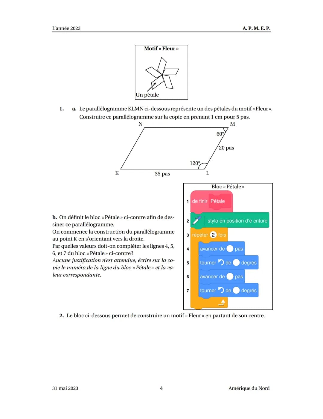 Brevet Amérique du Nord 31 mai 2023
Exercice 1
Les cinq situations suivantes sont indépendantes.
Situation 1
Décomposer en produit de facteu