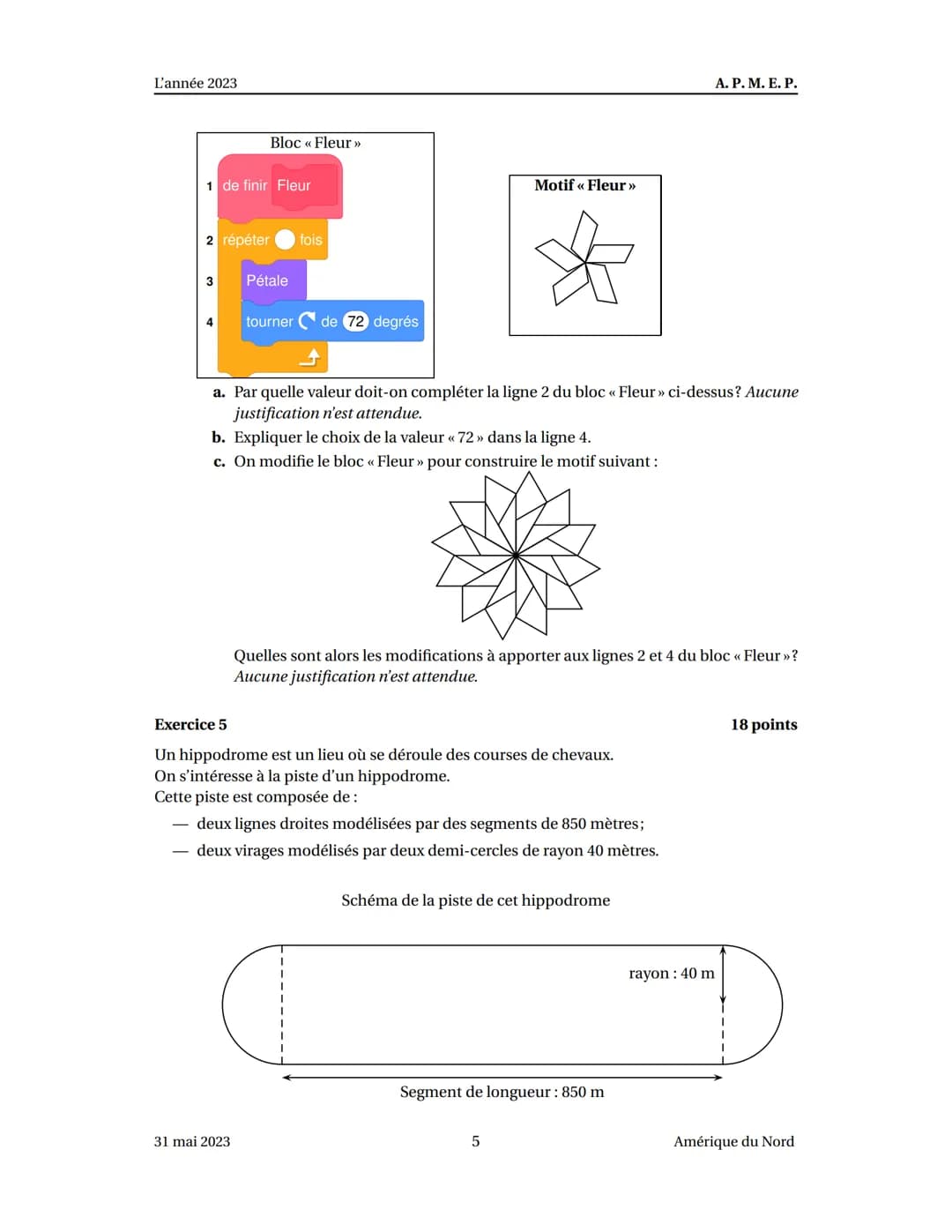 Brevet Amérique du Nord 31 mai 2023
Exercice 1
Les cinq situations suivantes sont indépendantes.
Situation 1
Décomposer en produit de facteu