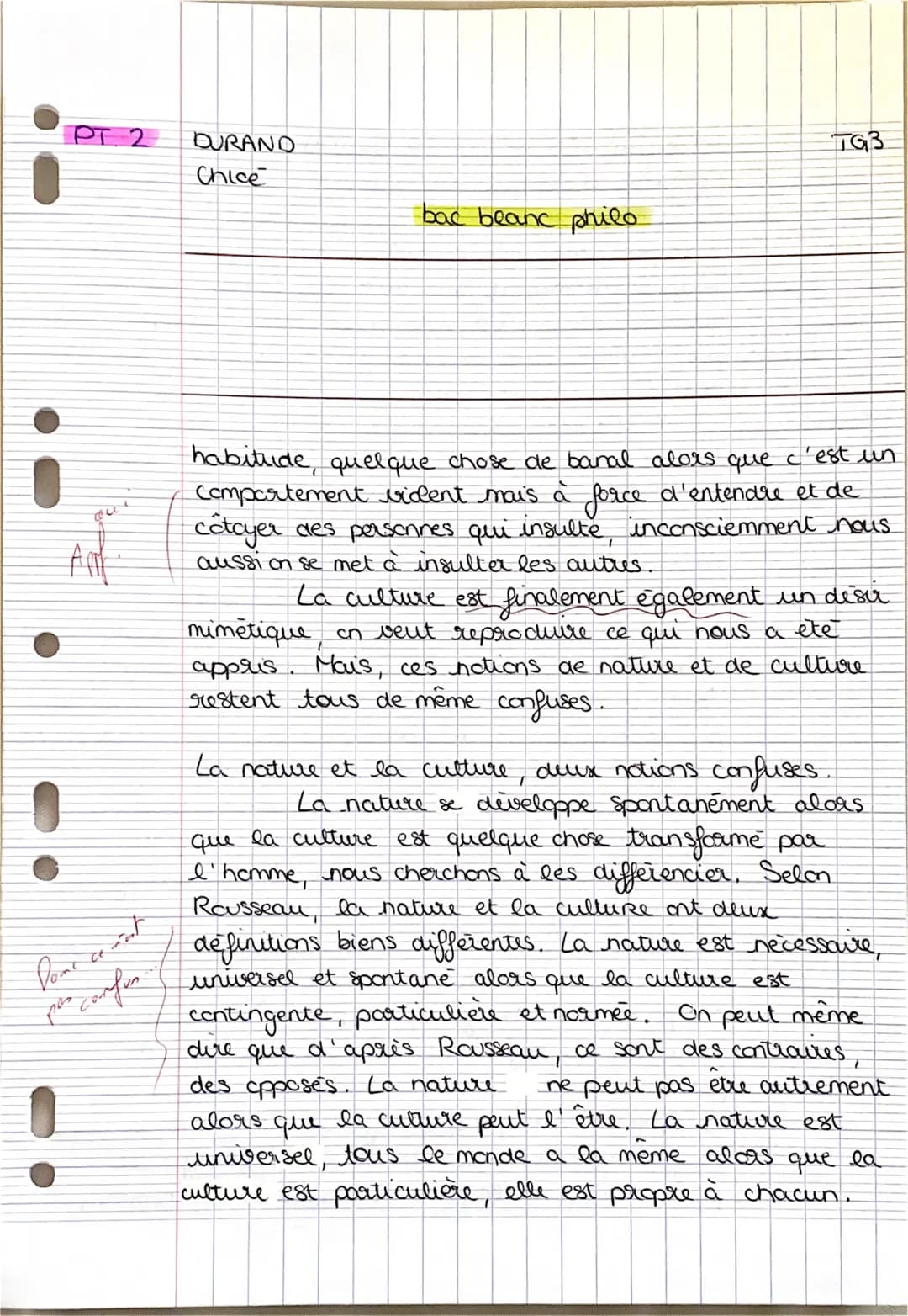 PT. 2
cou
Dome camint
por comfor
DURAND
Chice
bac beanc philo
TGB
habitude, quelque chose de banal alors que c'est un
comportement vident ma