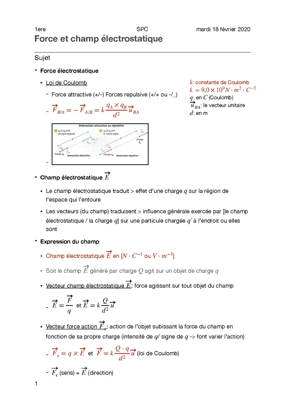 Loi de Coulomb: Exercices Corrigés et Formules Électrostatiques