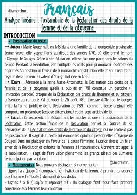 Know Postambule de la Déclaration des droits de la femme et de la citoyenne (analyse linéaire) thumbnail