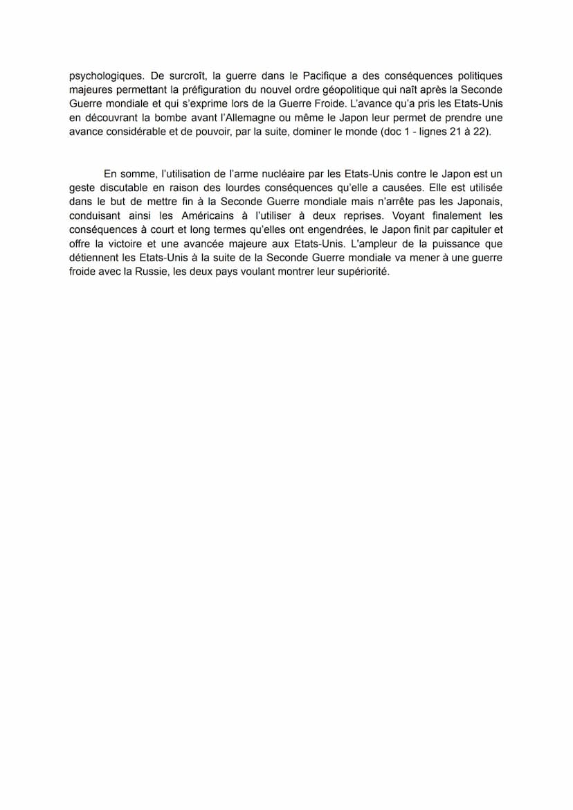 Les bombardements nucléaires d'Hiroshima et de Nagasaki
Les documents à l'étude sont, pour le premier, le discours radiodiffusé du président
