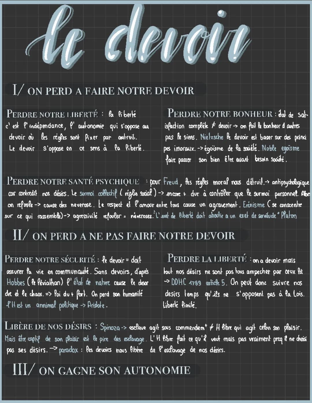 Le devoir en Philosophie : Le devoir selon Kant et la Liberté Morale
