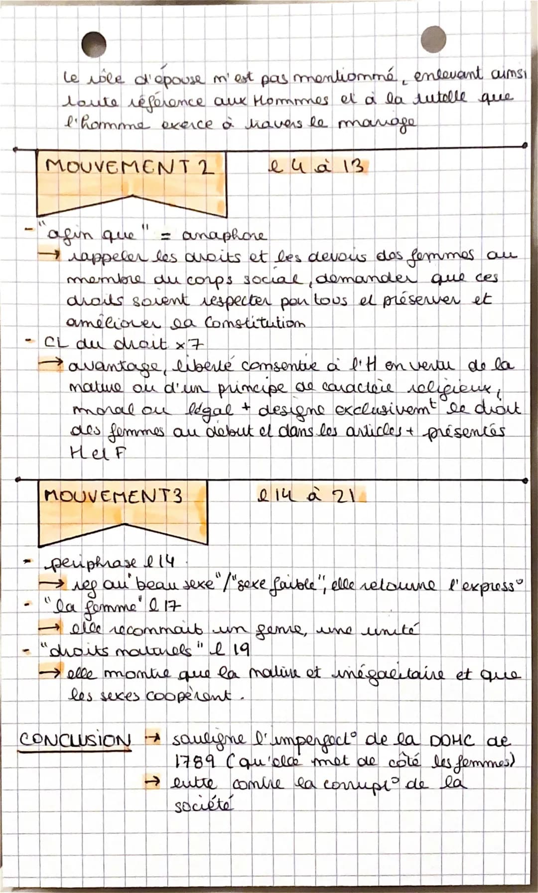 
<p>Le préambule et les 2 premiers articles de la Déclaration des Droits de l'Homme et du Citoyen 1789 (DDHC) ont été écrits par Olympe de G