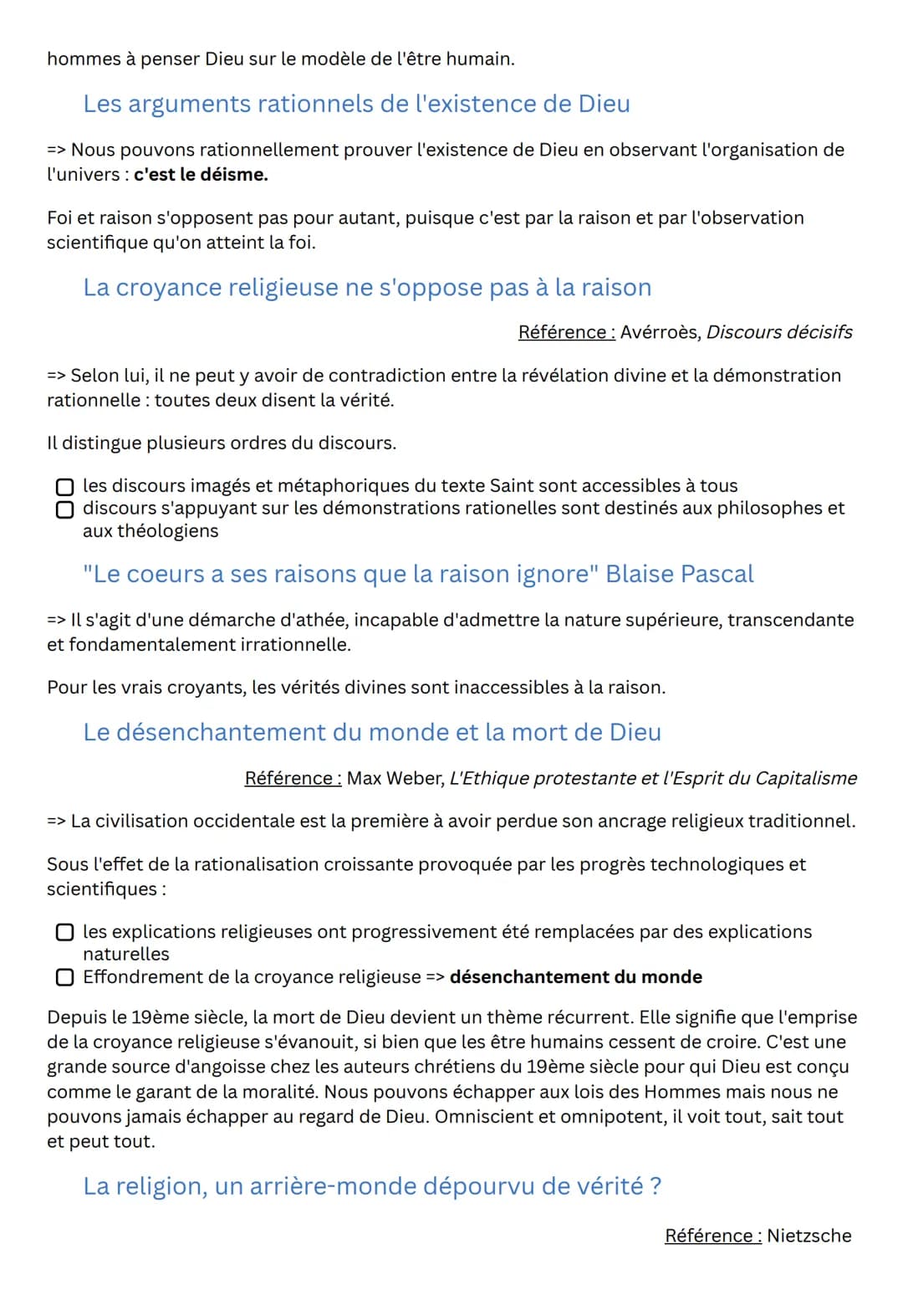 La religion
La religion (religare, relier) évoque l'idée d'un lien soit entre les hommes et le divin, soit entre
les hommes et eux-mêmes. La