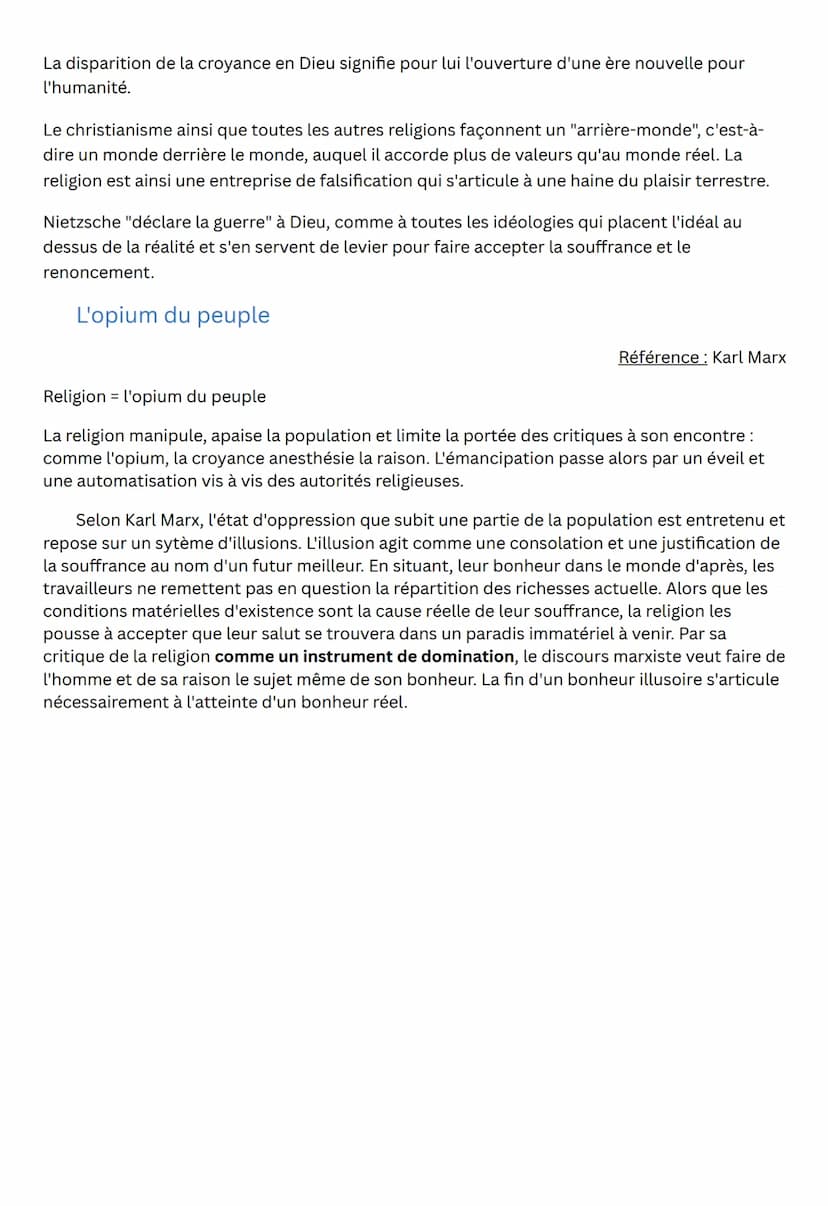 La religion
La religion (religare, relier) évoque l'idée d'un lien soit entre les hommes et le divin, soit entre
les hommes et eux-mêmes. La