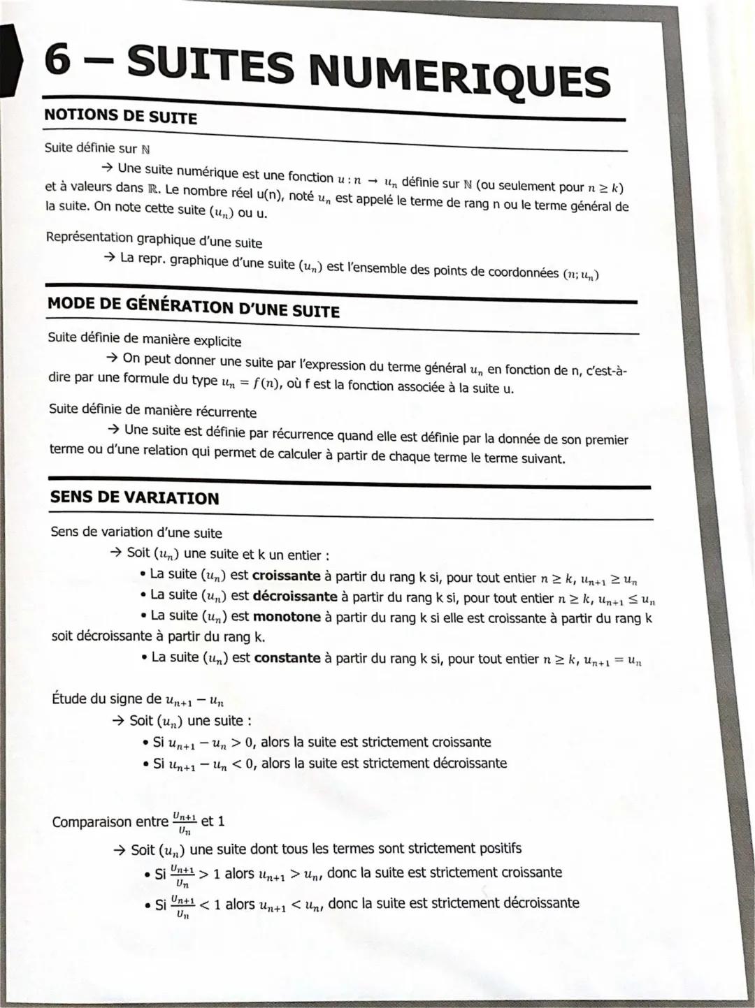 Maths spe - suites numériques