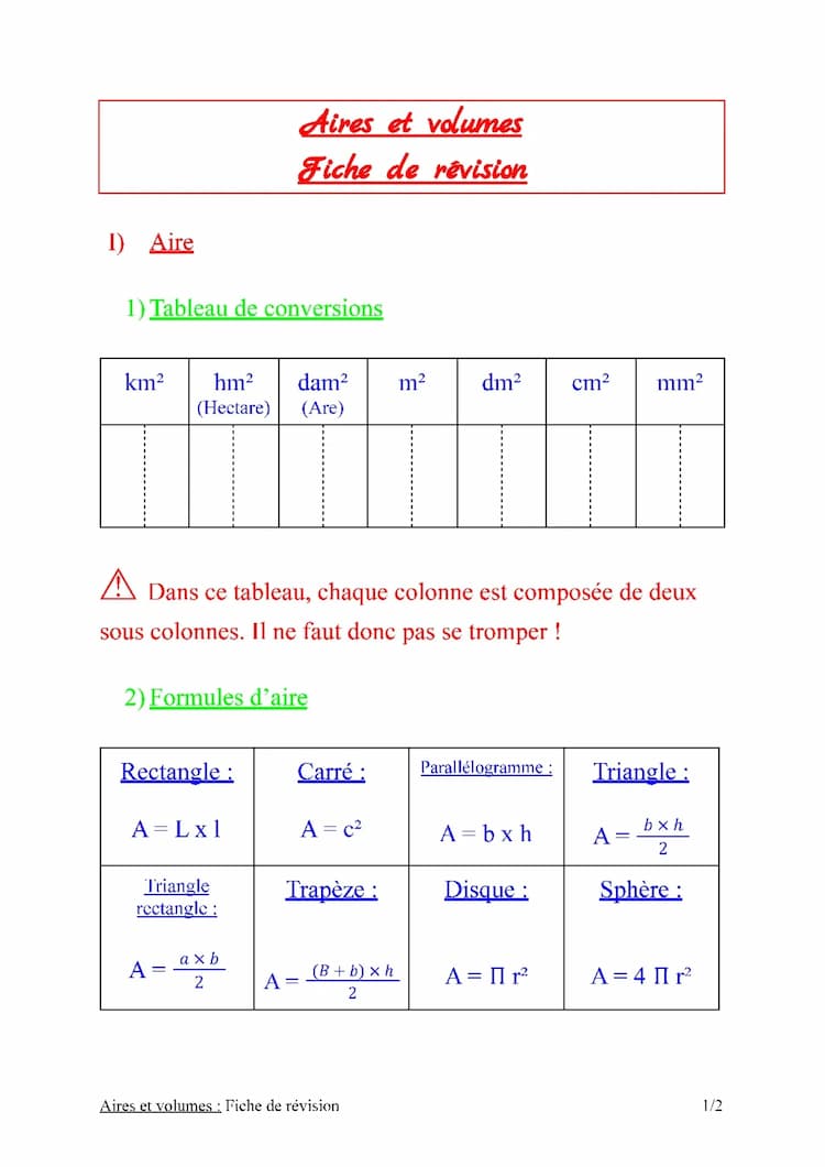 Know Mathématiques - AIRES ET VOLUMES - 3eme thumbnail