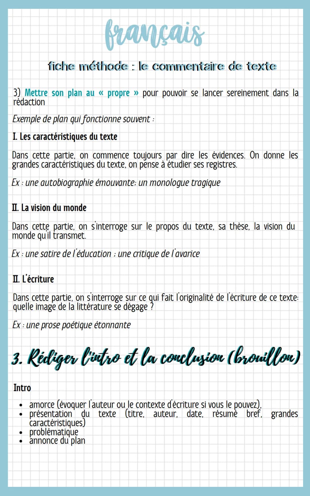 français
fiche méthode : le commentaire de texte
1. Analyser le texte (brouillon)
1) Lire le paratexte et en tirer toutes les informations p