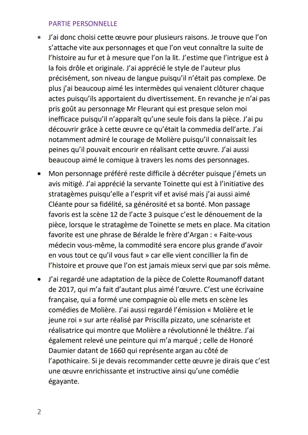 ORAL FRANÇAIS LE MALADE IMAGINAIRE
J'ai choisi le livre le malade imaginaire réalisé par Molière, de son vrai
nom Jean Baptiste Poquelin, un