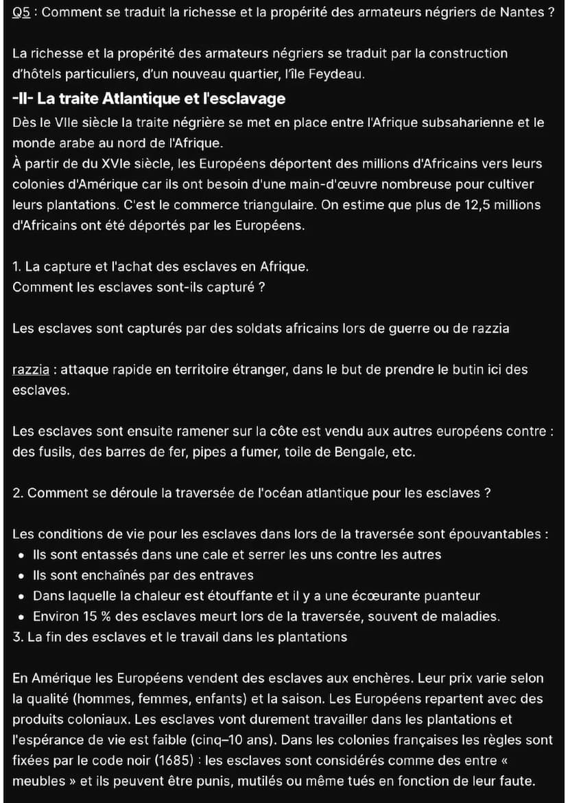 Thème 1 H
Chapitre 1
-1- Le grand commerce au XVIIIe siècle. L'exemple du port de
Nantes, un grand port de la facade Atlantique.
Q1 : Quels 