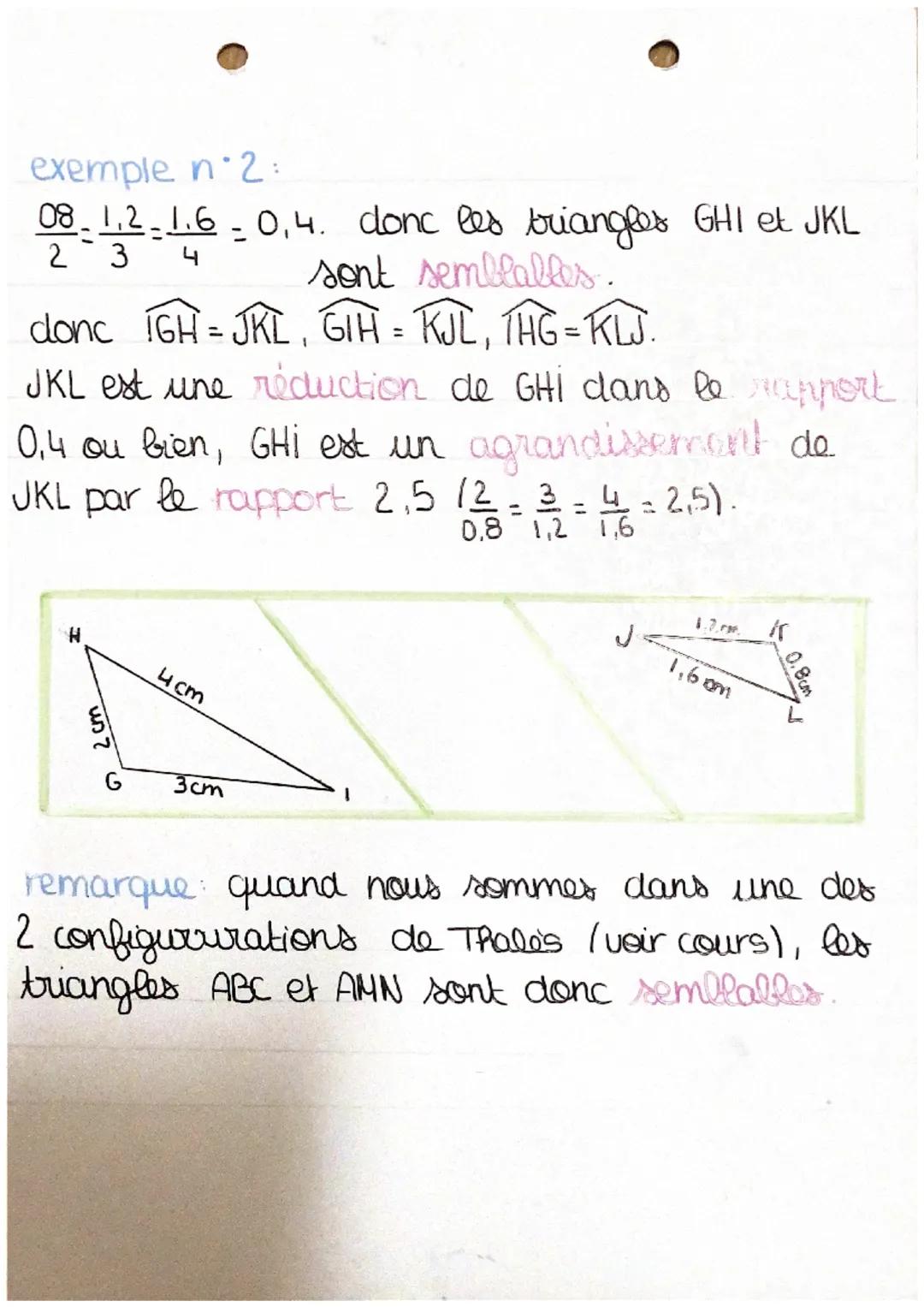 triangles semblables
definition: deux triangles sont sembtables si leurs
angles sont égaux deux à deux.
on dit homologues, les deux angles d