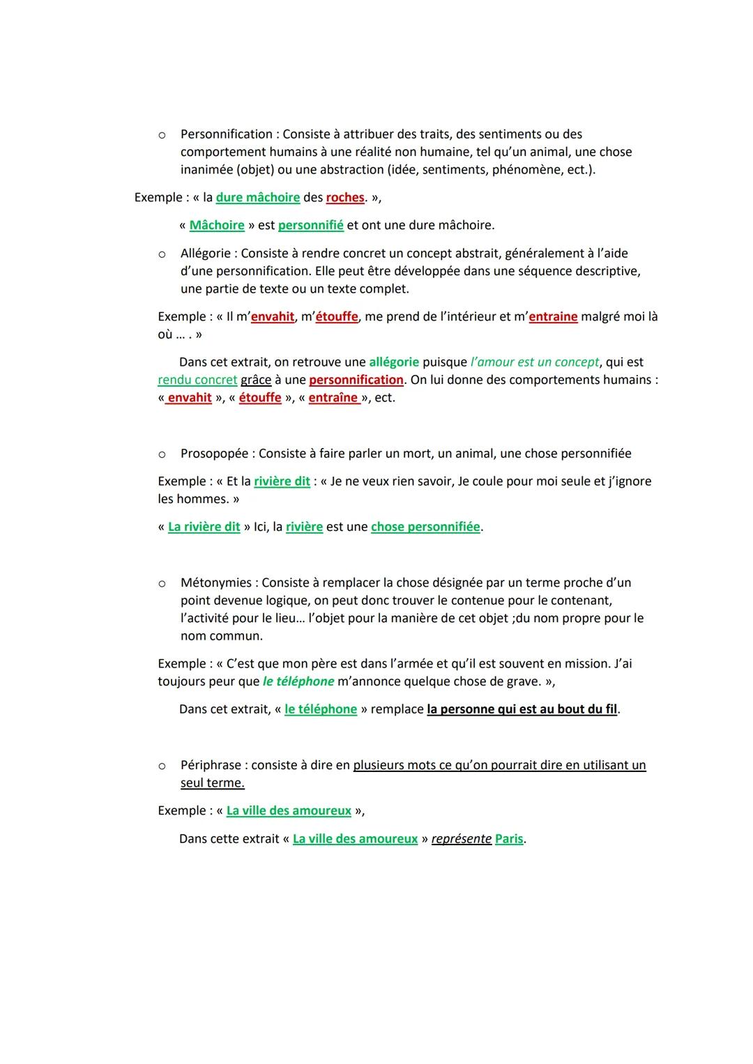 Les Figures de styles
Il existe 3 types de Figure de Style :
L'analogie : C'est une figure de style qui crée un rapprochement entre deux élé