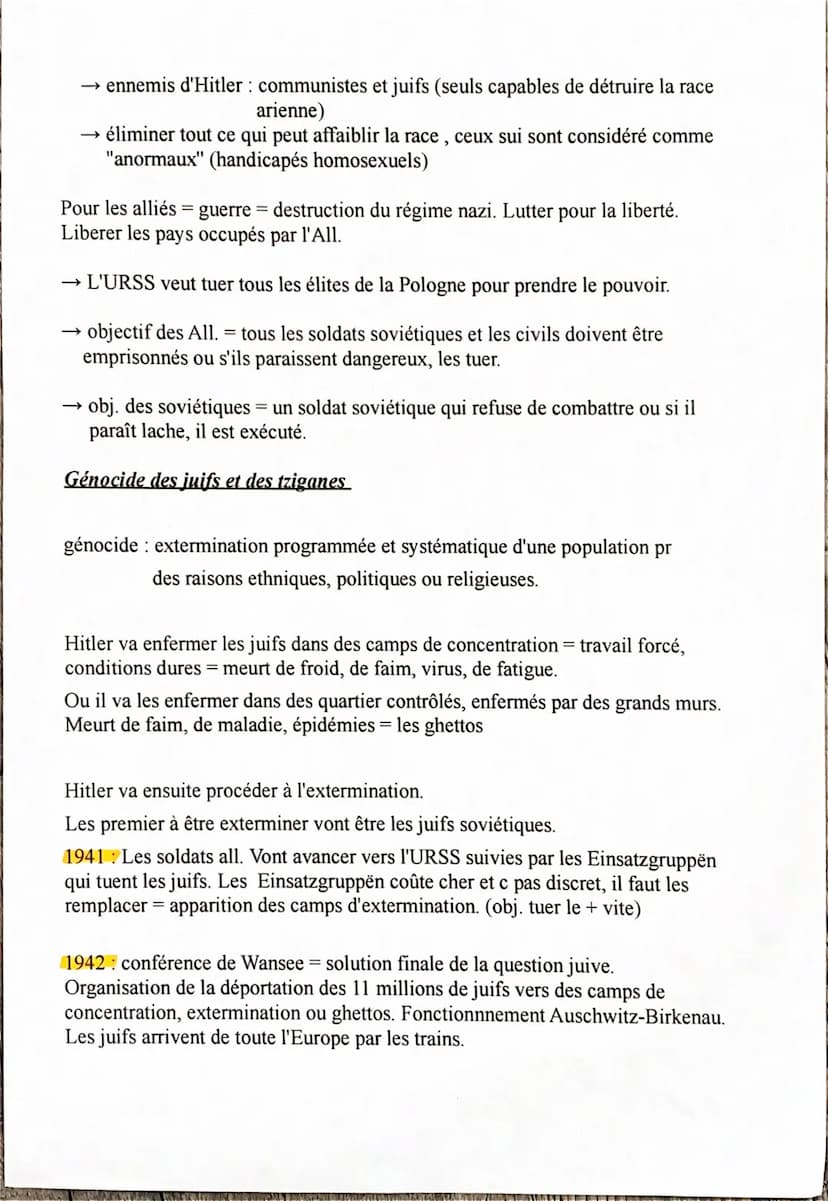 La seconde guerre mondiale
L'axe Allemagne, Italie, Japon
Les alliés: R.U, E.U, France, URSS (contre le nazisme)
Les succès de l'axe (1939-1