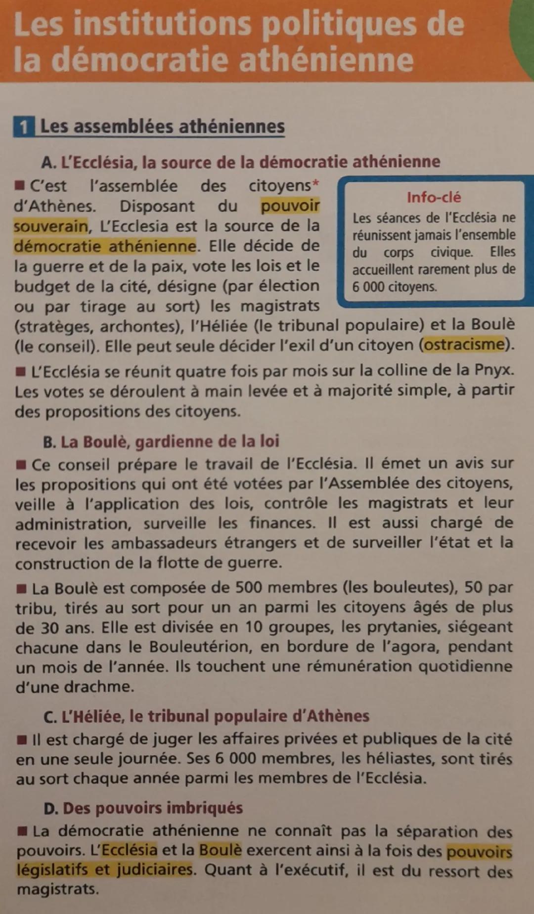 --- OCR Start ---
La naissance de la démocratie
athénienne
1 Une démocratie limitée et inachevée
Athènes est une cité grecque qui s'étend su