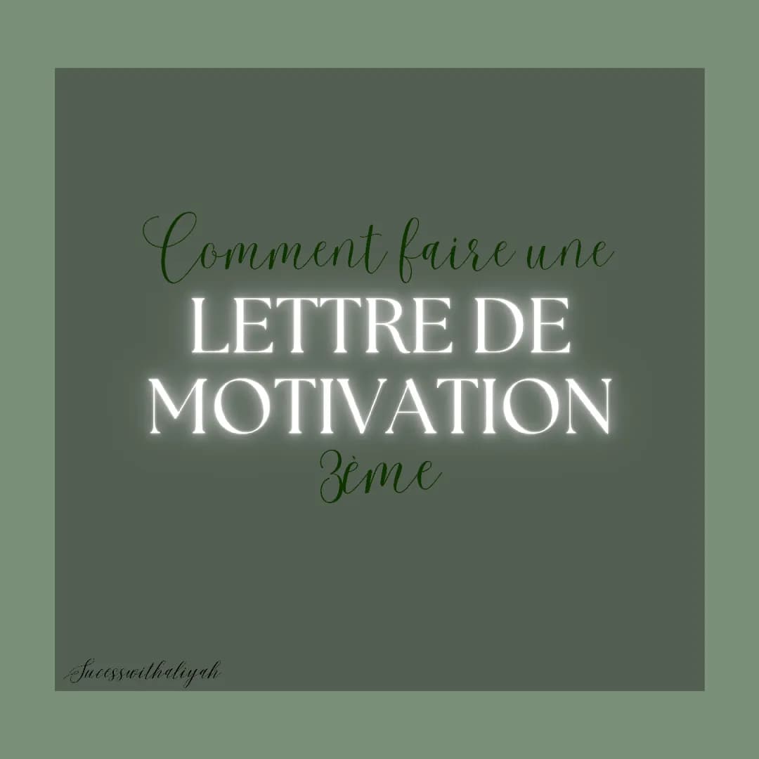 Exemple de Lettre de Motivation pour Stage de 3ème PDF et Word