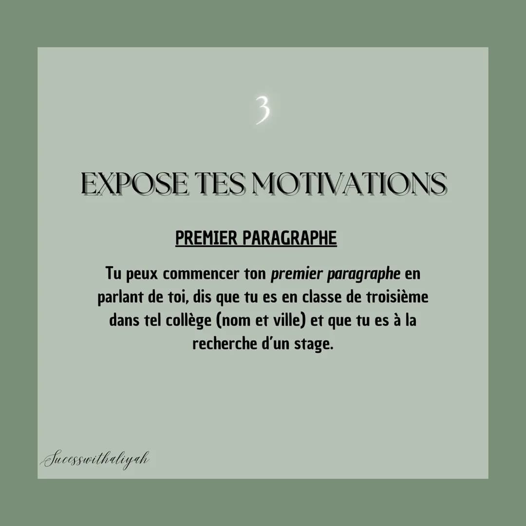 Comment faire une
LETTRE DE
MOTIVATION
Zeme
Sucesswithaliyah Une lettre de motivation
c'est quoi ?
Une lettre de motivation est
un courrier 