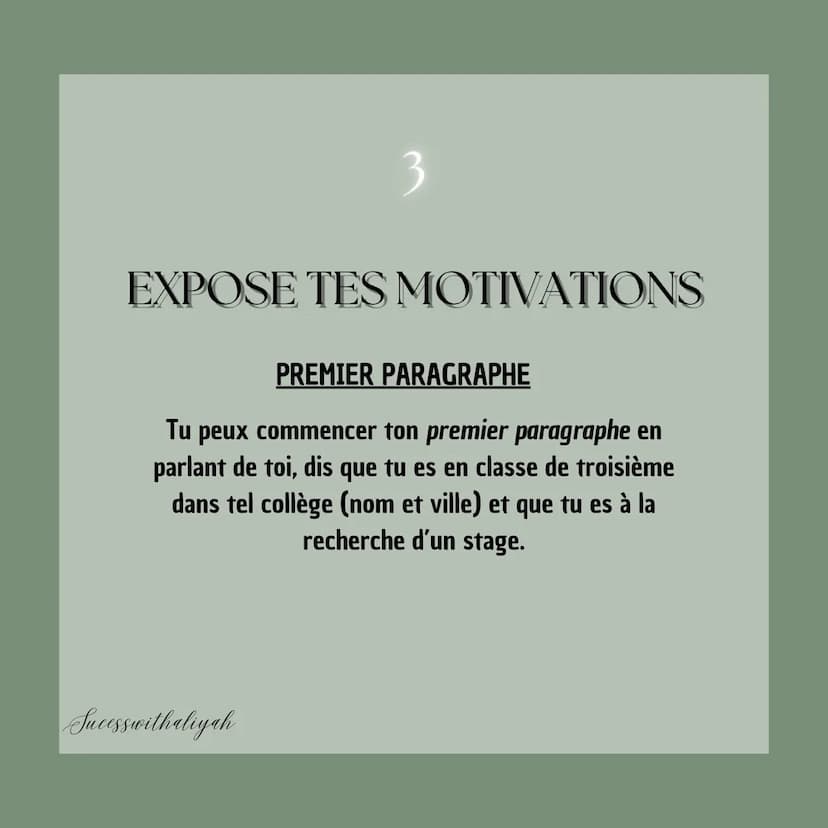 Comment faire une
LETTRE DE
MOTIVATION
Zeme
Sucesswithaliyah Une lettre de motivation
c'est quoi ?
Une lettre de motivation est
un courrier 