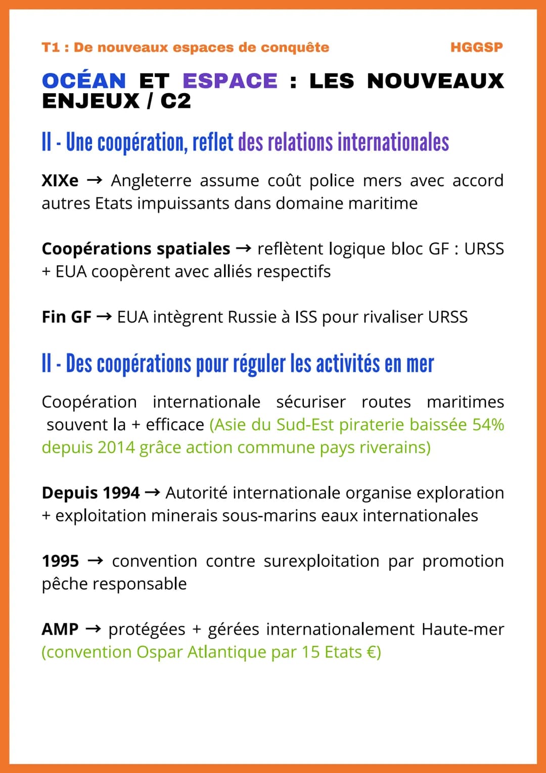T1: De nouveaux espaces de conquête
OCÉAN ET ESPACE : LES NOUVEAUX
ENJEUX / C1
1 - Une conquête ancienne des océans
De l'Antiquité au XIXe
e