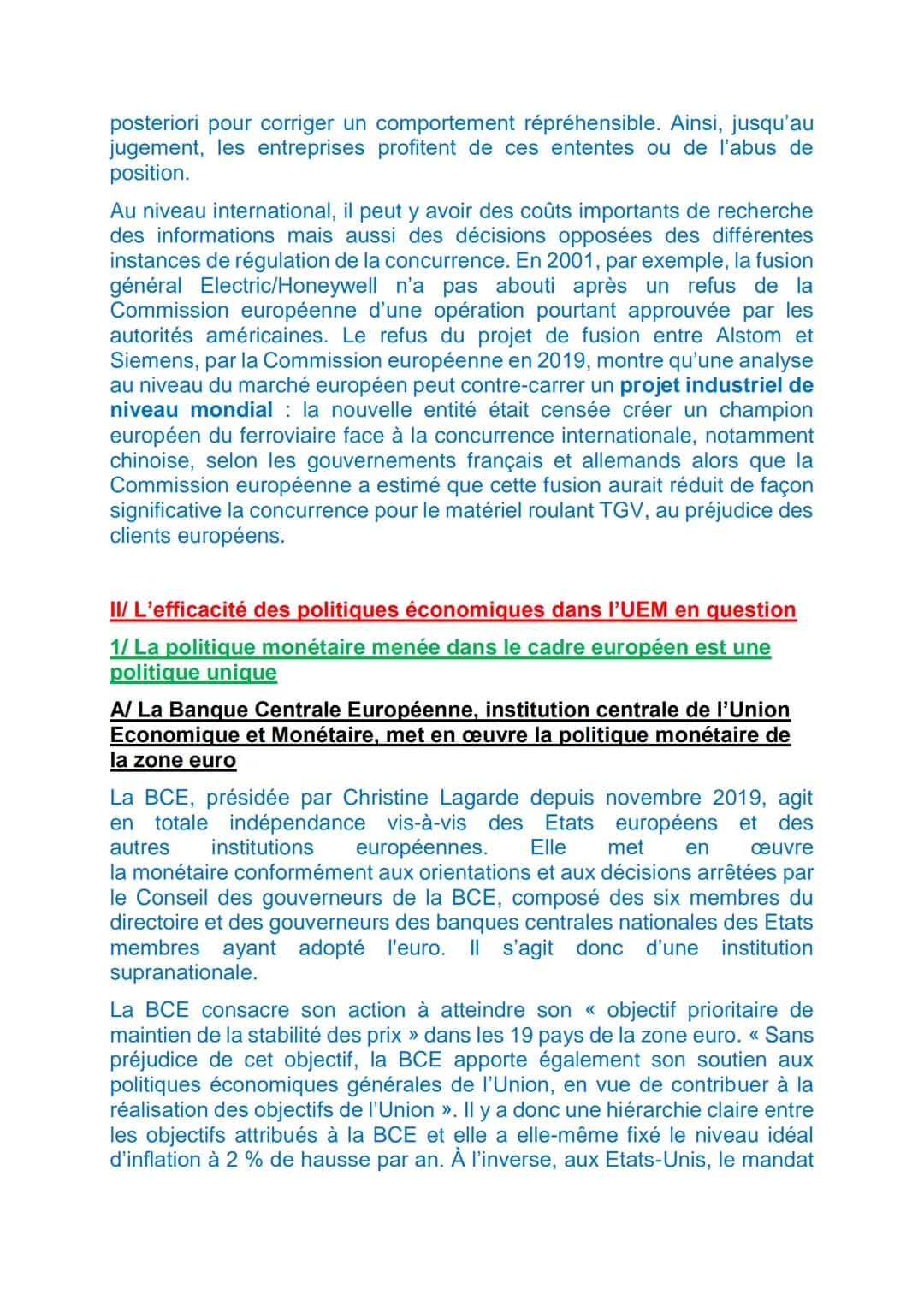 POLITIQUES ECONOMIQUES DANS LE CADRE EUROPEEN
En 2009 est entré en vigueur le traité de Lisbonne qui encadre le
fonctionnement de l'Union Eu