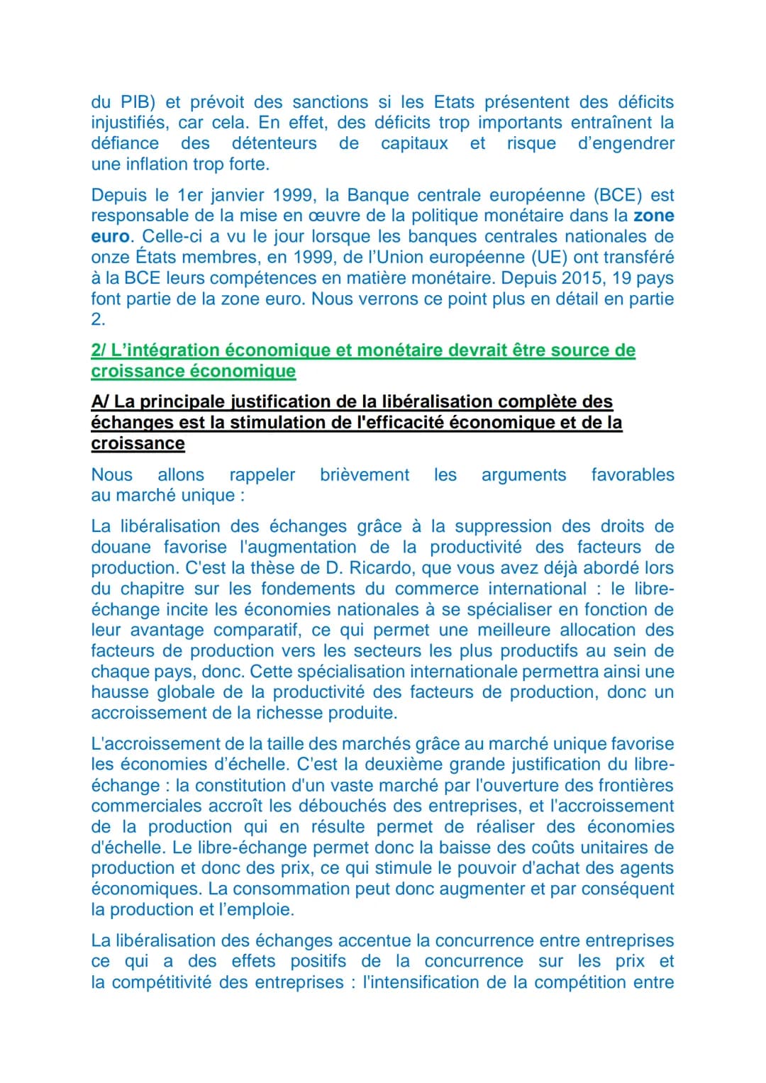 POLITIQUES ECONOMIQUES DANS LE CADRE EUROPEEN
En 2009 est entré en vigueur le traité de Lisbonne qui encadre le
fonctionnement de l'Union Eu