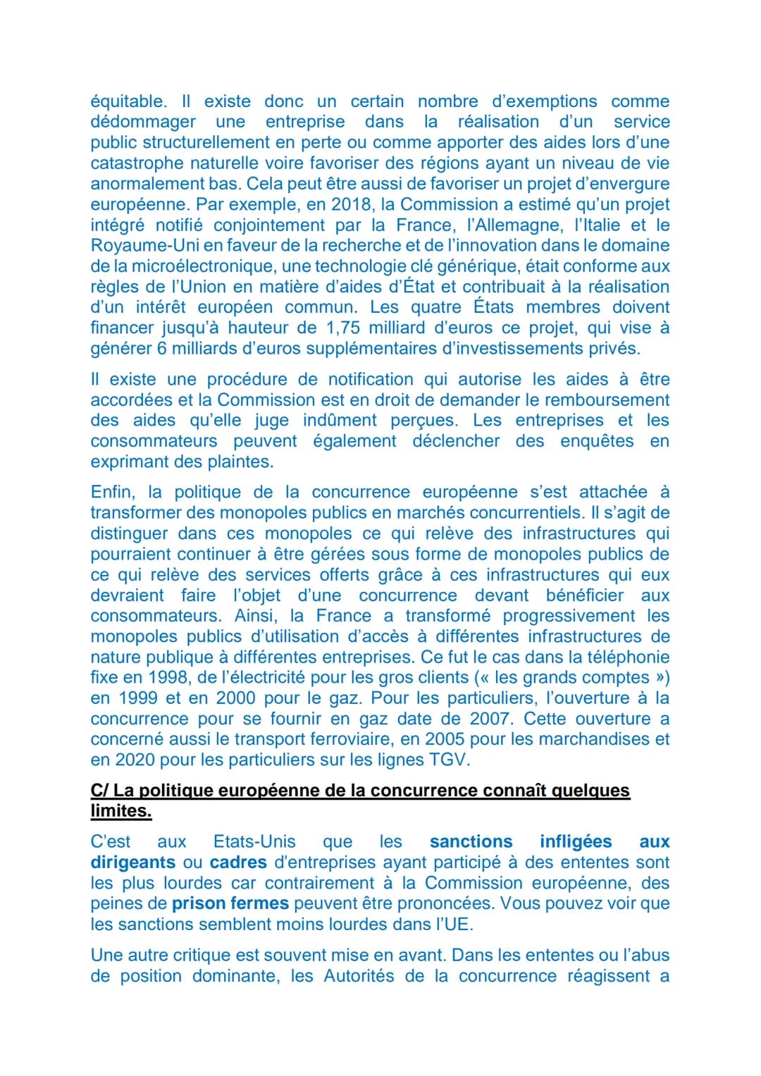 POLITIQUES ECONOMIQUES DANS LE CADRE EUROPEEN
En 2009 est entré en vigueur le traité de Lisbonne qui encadre le
fonctionnement de l'Union Eu