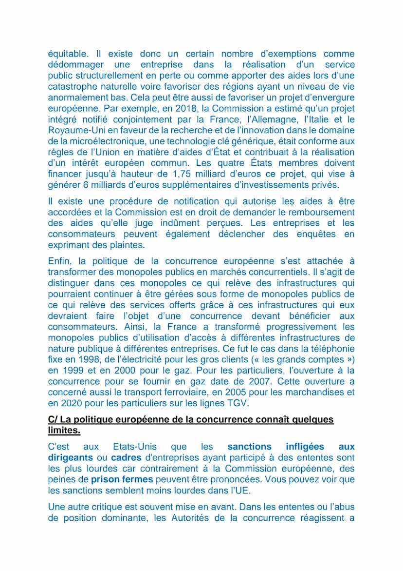 POLITIQUES ECONOMIQUES DANS LE CADRE EUROPEEN
En 2009 est entré en vigueur le traité de Lisbonne qui encadre le
fonctionnement de l'Union Eu
