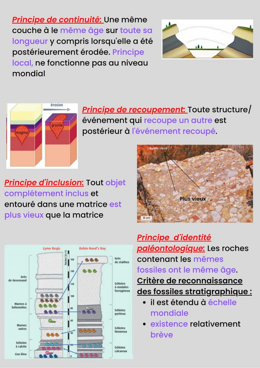 DATATION RELATIVE
Datation relative: consiste à classer temporellement
différentes roches les unes par rapport aux autres.
Observation de ro