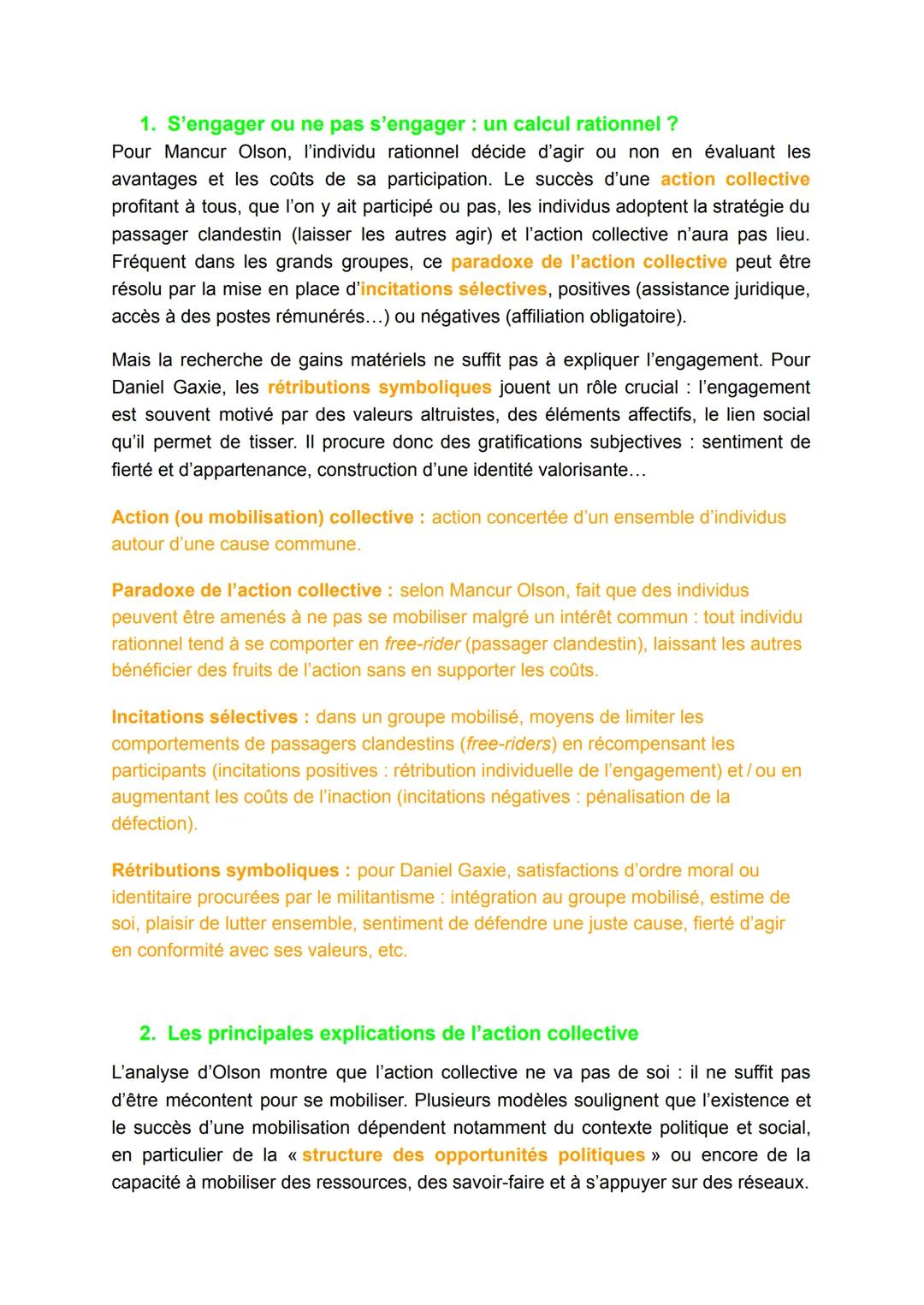 # Comment expliquer l'engagement politique
dans les sociétés démocratiques ?

I. Pourquoi s'engage-t-on ?

1. Les multiples formes de l'enga