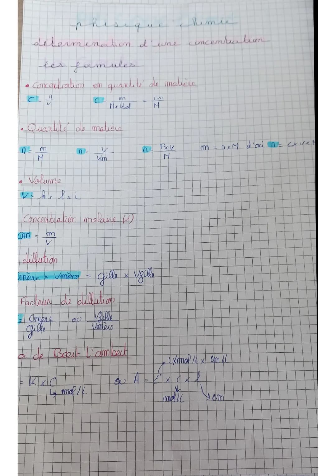 Détermination d'une concentration 