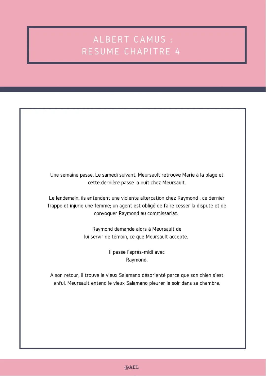 Résumé l'Étranger Par Chapitre - Découvre Meursault et Les Personnages!