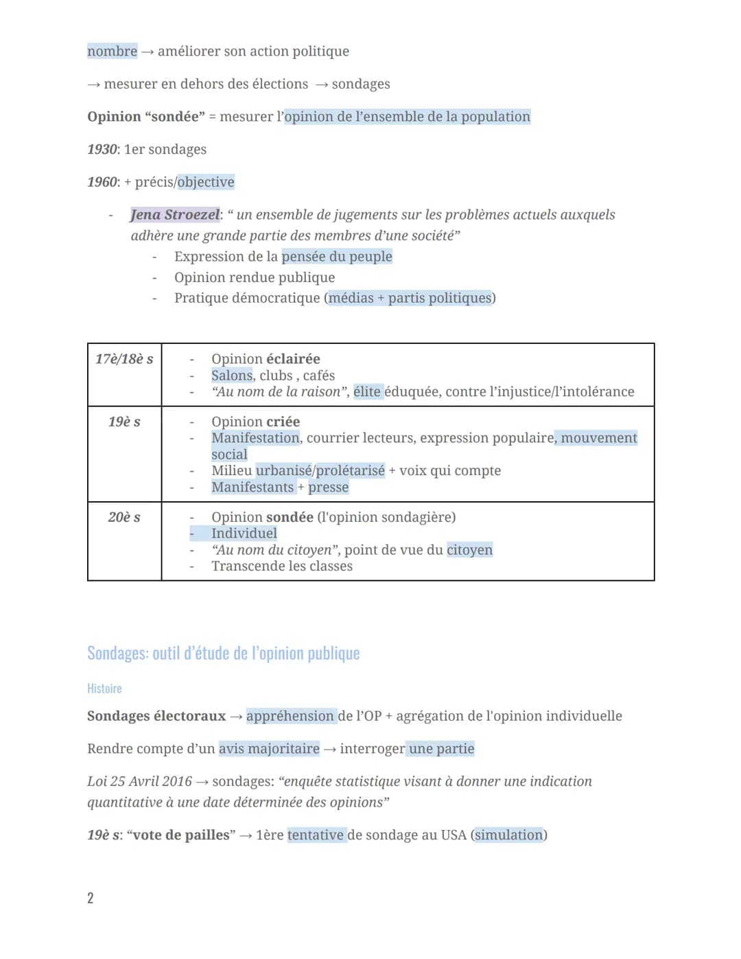 L'émergence de l'opinion publique dans les démocraties
17è et 18è: une opinion publique réservée aux "catégories éclairées"
Notion d'Opinion