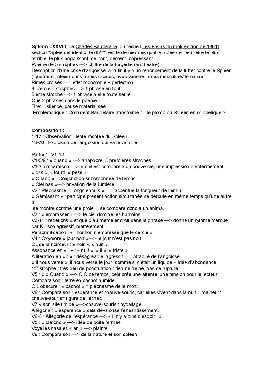 Découvre le Spleen de Baudelaire: Analyse Simple des Poèmes
