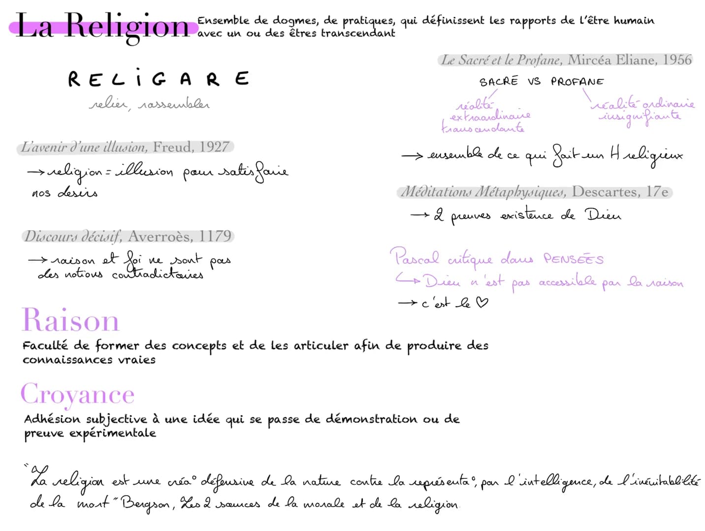 La Religion
Ensemble de dogmes, de pratiques, qui définissent les rapports de l'être humain
avec un ou des êtres transcendant
RELIGARE
relie